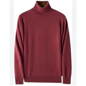 Vintage L.L. Bean Mens Sweaters Turtleneck Size M Color Burgundy